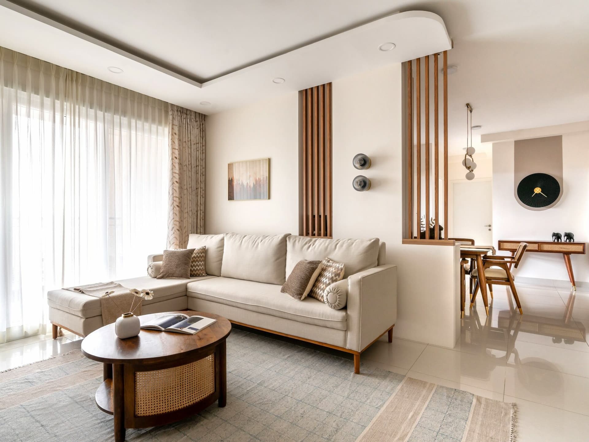 Urban Serenity: Crafting Calm with Cane & Concrete – By Aantrik — interior design by Aantrik in Bangalore