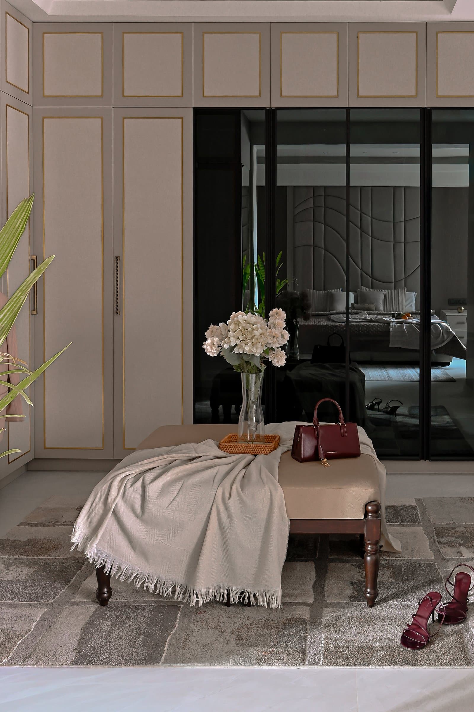 The dressing area, treated as an extension of the bedroom rather than a utility annexe