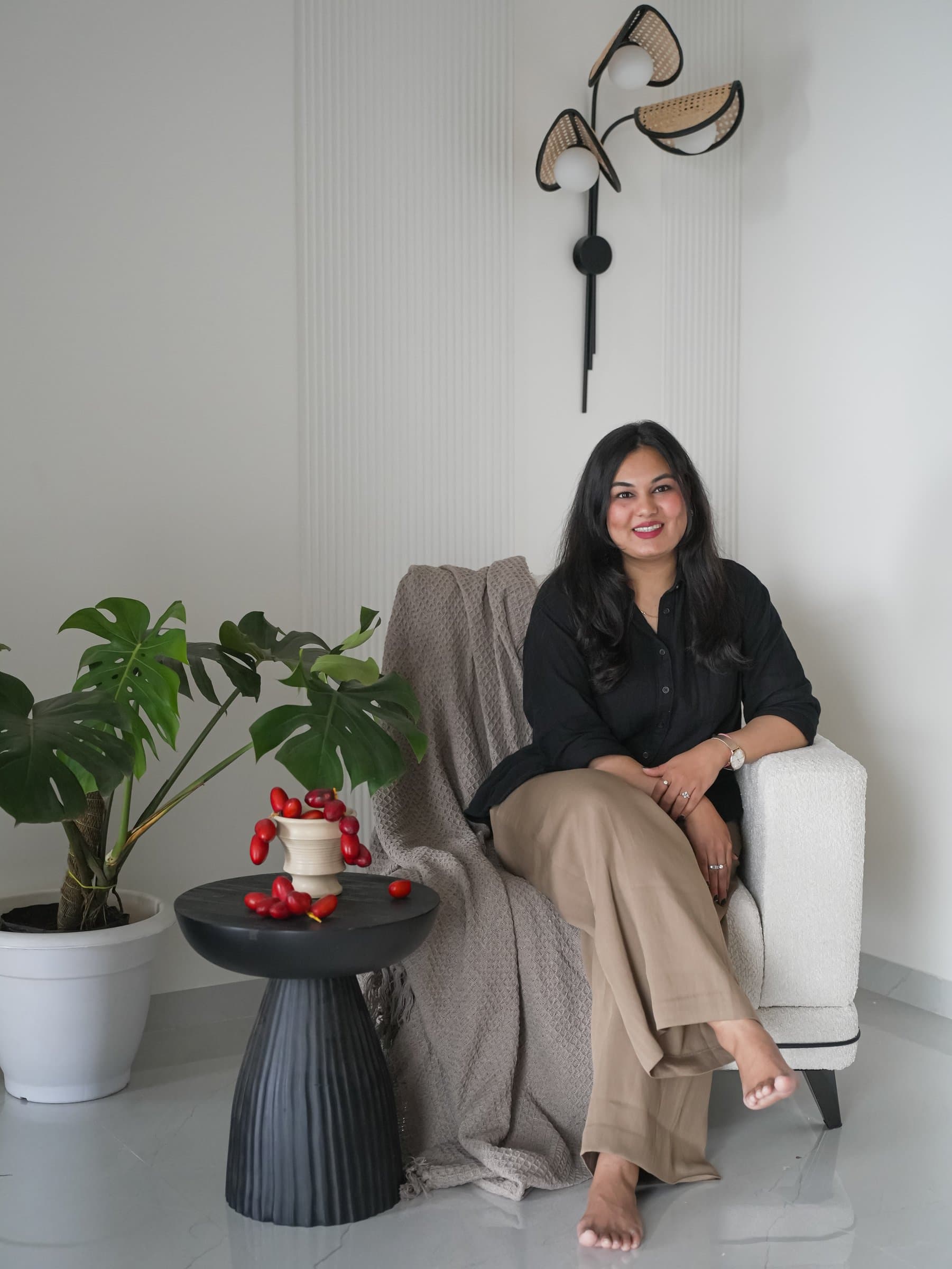 Ar. Nimisha Doshi, principal architect of The ND Design Studio, photographed within the completed residence